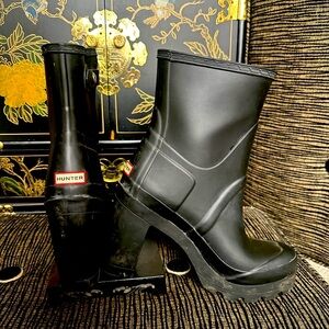 Hunter Original Wellington High Heel boots in black